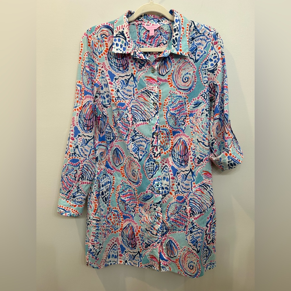Lilly Pulitzer Jupiter Island Tunic Shell Me About It Size S